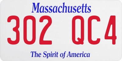 MA license plate 302QC4