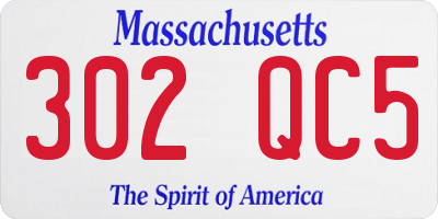 MA license plate 302QC5