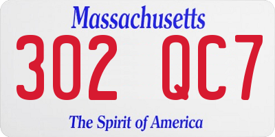 MA license plate 302QC7