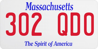 MA license plate 302QD0