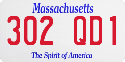 MA license plate 302QD1