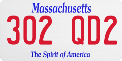 MA license plate 302QD2