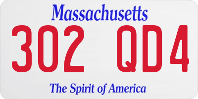 MA license plate 302QD4
