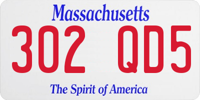 MA license plate 302QD5