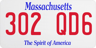 MA license plate 302QD6