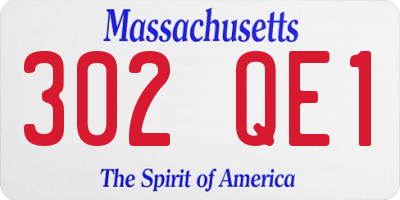 MA license plate 302QE1