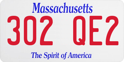 MA license plate 302QE2