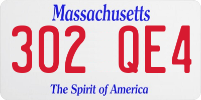 MA license plate 302QE4