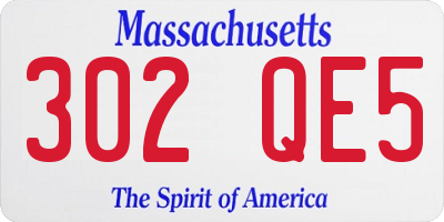 MA license plate 302QE5