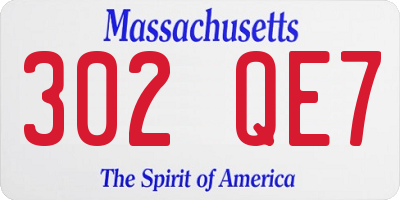 MA license plate 302QE7