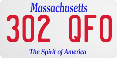 MA license plate 302QF0