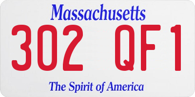 MA license plate 302QF1