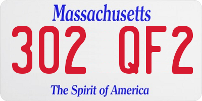MA license plate 302QF2