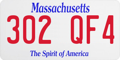MA license plate 302QF4