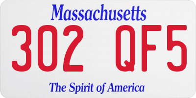 MA license plate 302QF5