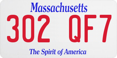 MA license plate 302QF7