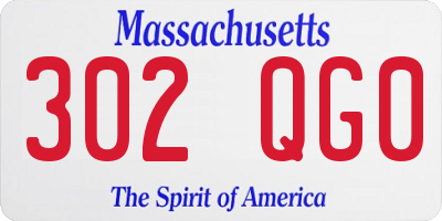 MA license plate 302QG0