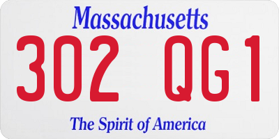 MA license plate 302QG1