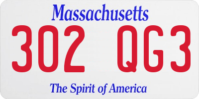 MA license plate 302QG3