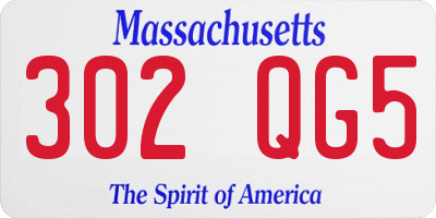 MA license plate 302QG5