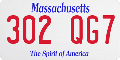MA license plate 302QG7