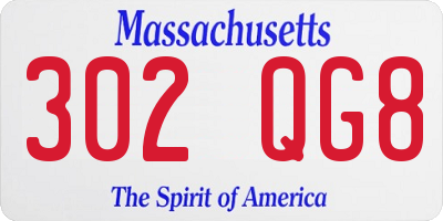 MA license plate 302QG8