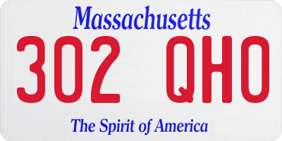 MA license plate 302QH0
