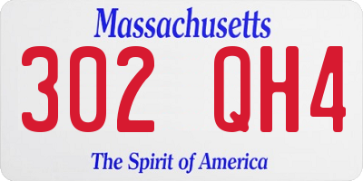 MA license plate 302QH4