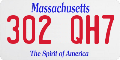 MA license plate 302QH7