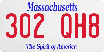 MA license plate 302QH8
