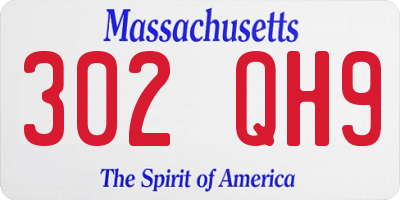 MA license plate 302QH9