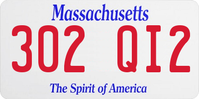 MA license plate 302QI2