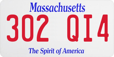 MA license plate 302QI4