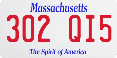 MA license plate 302QI5
