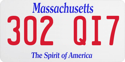 MA license plate 302QI7