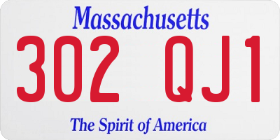 MA license plate 302QJ1