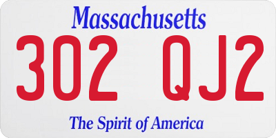 MA license plate 302QJ2