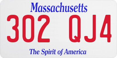 MA license plate 302QJ4