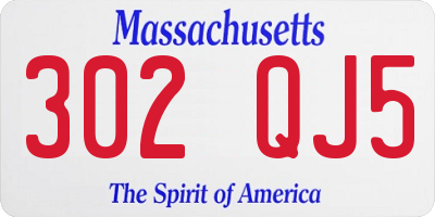 MA license plate 302QJ5