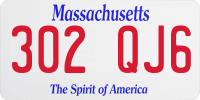 MA license plate 302QJ6