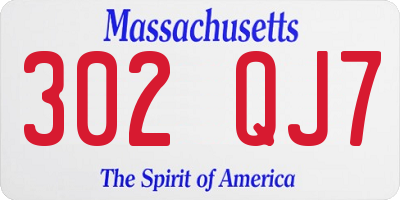 MA license plate 302QJ7