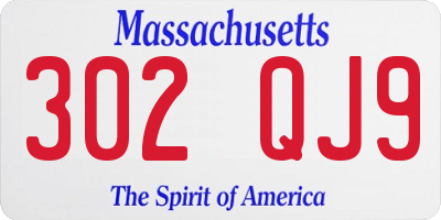MA license plate 302QJ9