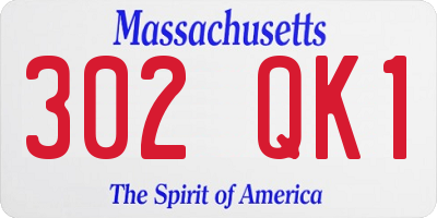 MA license plate 302QK1