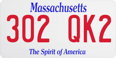 MA license plate 302QK2