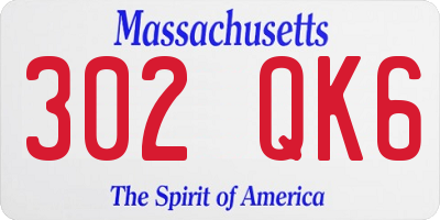 MA license plate 302QK6