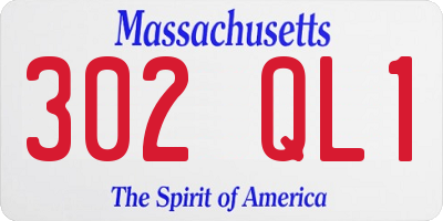 MA license plate 302QL1