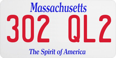 MA license plate 302QL2