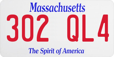 MA license plate 302QL4