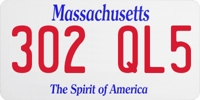 MA license plate 302QL5