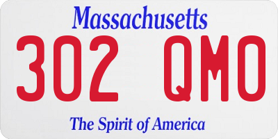MA license plate 302QM0